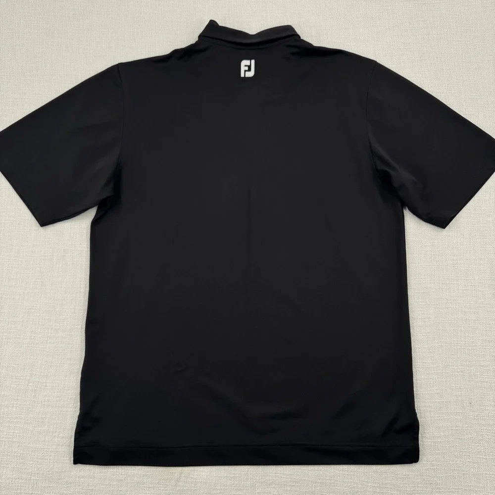 FootJoy Men Large ProDry Performance Golf Polo Black Short Sleeve Embroidered - Picture 4 of 8